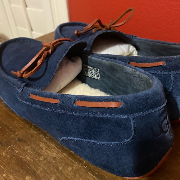 UGG Navy Blue Suede Chester Capra Moccasin Slip On Loafers MENS SZ 12 - Picture 6 of 14